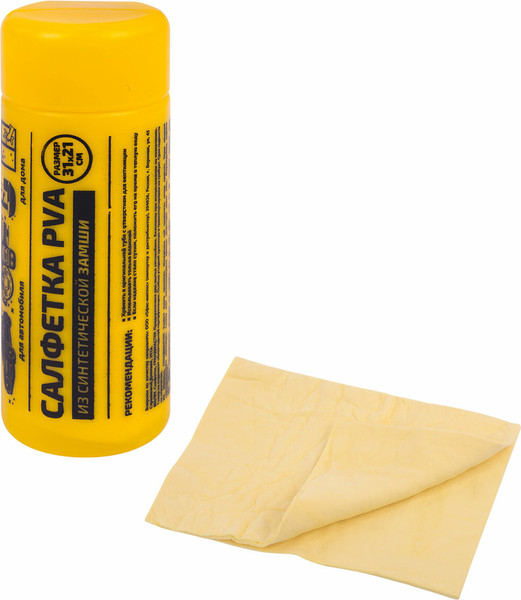 Изображение товара Салфетка хозяйственная Грандмастер PVA из синтетической замши 31x21см / 609976 (желтый)