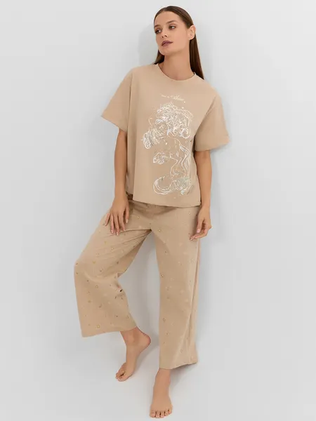 Изображение товара Пижама Mark Formelle 592600 (р.164/170-96-102, песочный/звезды на песочном)