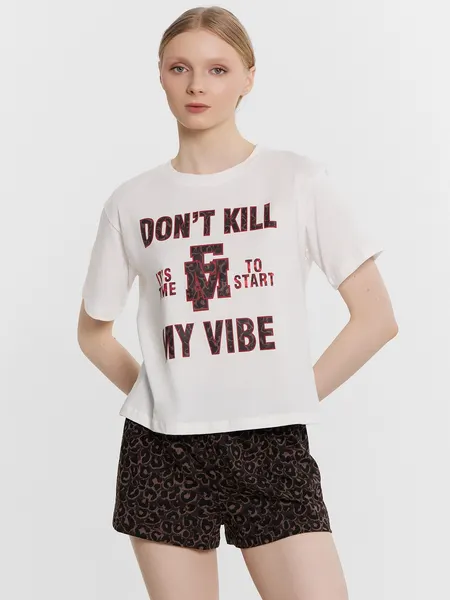 Изображение товара Пижама Mark Formelle 592536 (р.164/170-100-106, белый/шоколадный леопард)