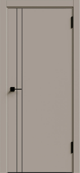 Изображение товара Дверь межкомнатная Geometrica KM 2 ДГ 70x200 ABS (крим/черный с 4-х сторон молдинг)