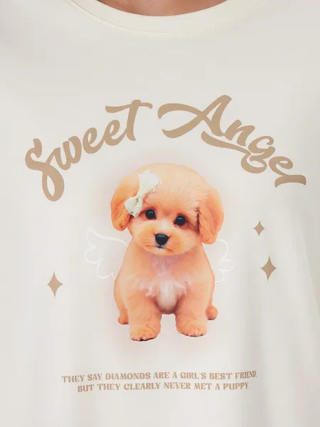 Изображение товара Комплект домашней одежды Mark Formelle 592514 (р.164/170-84-90, молочный/собачки на песочном)