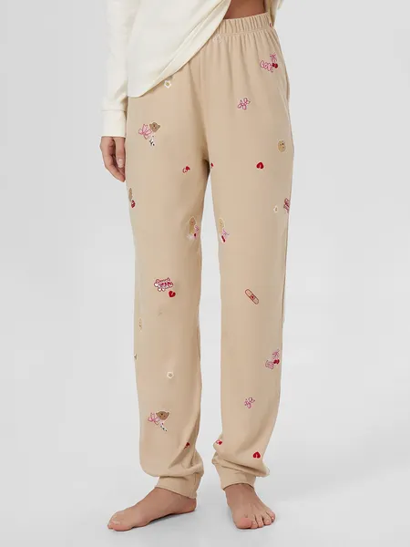 Изображение товара Комплект домашней одежды Mark Formelle 592514 (р.164/170-84-90, молочный/собачки на песочном)