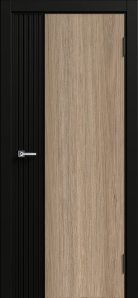 Изображение товара Дверь межкомнатная Geometrica PM 1 ДГ 60x200 ABS (стронг черный/шампань/черный с 2-х сторон)