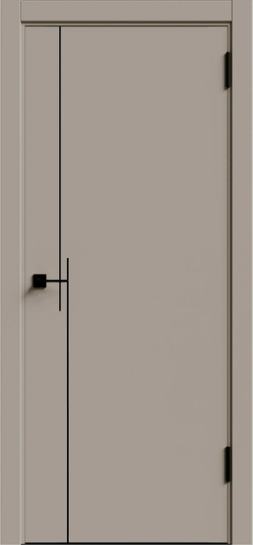 Изображение товара Дверь межкомнатная Geometrica KM 3 ДГ 60x200 ABS (крим/черный с 4-х сторон молдинг)