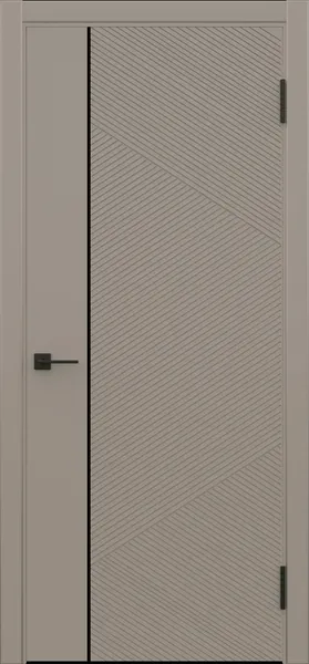 Изображение товара Дверь межкомнатная Geometrica PM 6 ДГ 60x200 ABS (крим/черный с 2-х сторон молдинг)