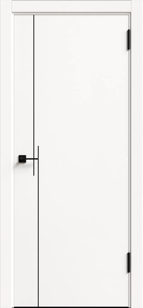 Изображение товара Дверь межкомнатная Geometrica KM 3 ДГ 70x200 ABS (айс/черный с 4-х сторон молдинг )