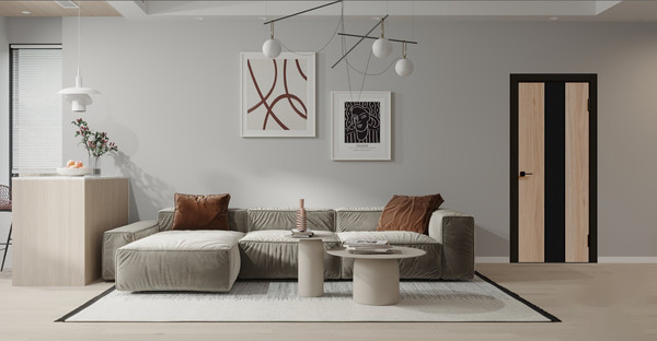 Изображение товара Дверь межкомнатная Geometrica PM 2 ДГ 60x200 ABS (стронг черный/шампань/черный с 2-х сторон)