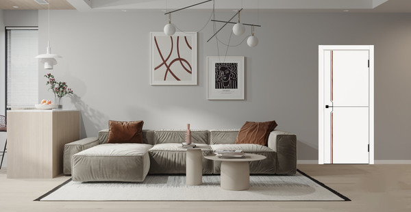 Изображение товара Дверь межкомнатная Geometrica  DM 4 ДГ 60x200 ABS (Platinum/черный с 4-х сторон)