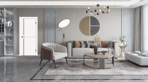 Изображение товара Дверь межкомнатная Geometrica  DM 4 ДГ 60x200 ABS (Platinum/черный с 4-х сторон)