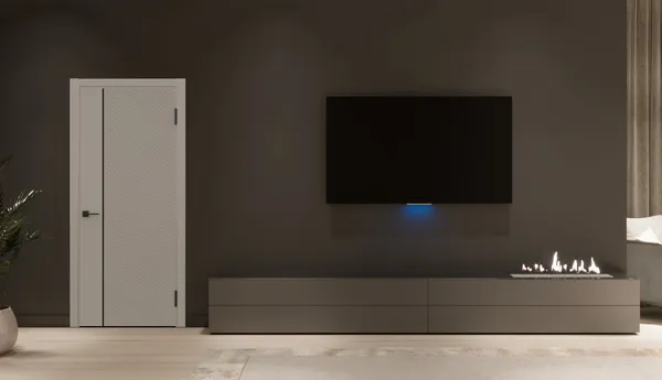 Изображение товара Дверь межкомнатная Geometrica PM 6 ДГ 80x200 ABS (крим/черный с 2-х сторон молдинг)