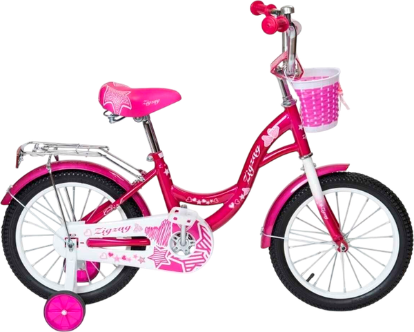 Изображение товара Детский велосипед ZigZag Girl 14 / ZG-1422 (малиновый, разобранный, в коробке)