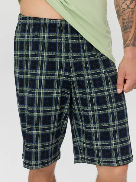 Изображение товара Комплект домашней одежды Mark Formelle 591044 (р.104-94-182/188, светло-зеленый/клетка на черном)