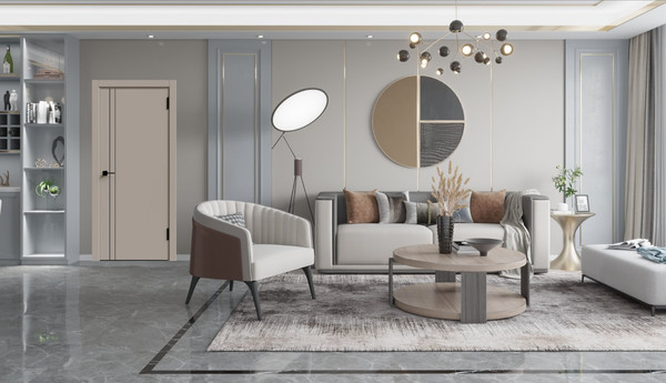 Изображение товара Дверь межкомнатная Geometrica KM 2 ДГ 70x200 ABS (айс/черный с 4-х сторон молдинг)