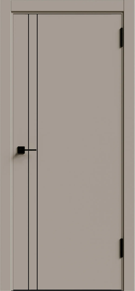 Изображение товара Дверь межкомнатная Geometrica KM 2 ДГ 80x200 ABS (крим/черный с 4-х сторон молдинг)