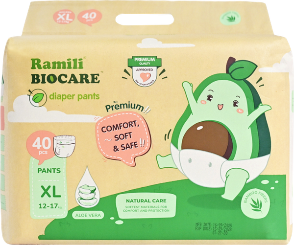 Изображение товара Подгузники-трусики детские Ramili Biocare X-Large / XLP40 (XL, 40шт)