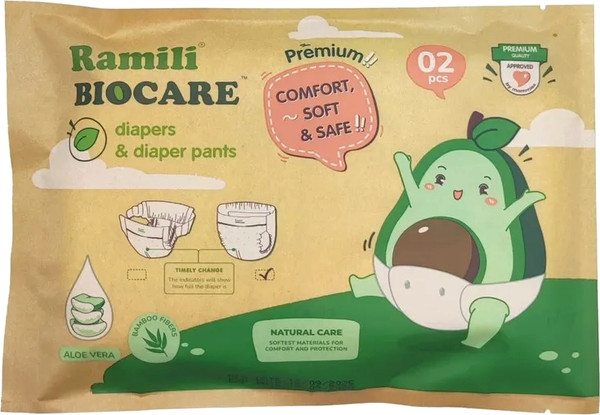Изображение товара Подгузники детские Ramili Biocare Small / SD2 (S, 2шт)