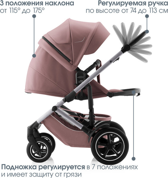 Изображение товара Детская универсальная коляска Britax Romer 2в1 Smile 5Z Classic / SM37986 (Dusty Rose)