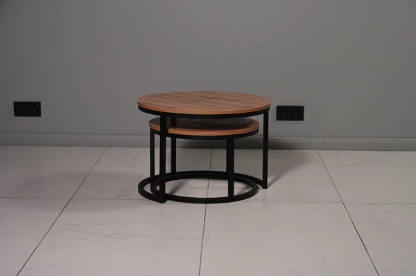 Изображение товара Комплект журнальных столиков Мир стульев №6 (черный муар/дуб вотан)