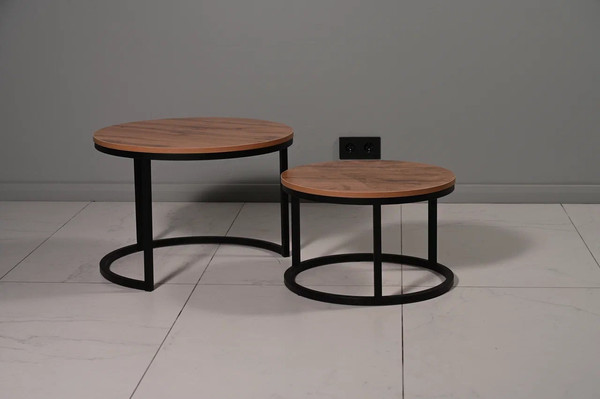 Изображение товара Комплект журнальных столиков Мир стульев №6 (черный муар/дуб вотан)