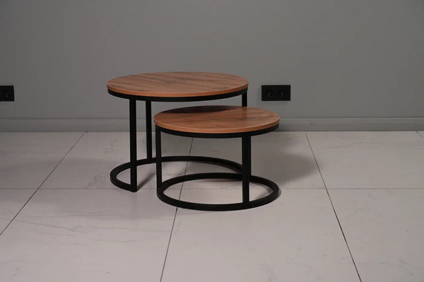 Изображение товара Комплект журнальных столиков Мир стульев №6 (черный муар/дуб вотан)