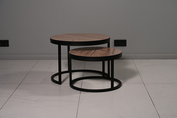 Изображение товара Комплект журнальных столиков Мир стульев  №6 (черный муар/дуб кера)