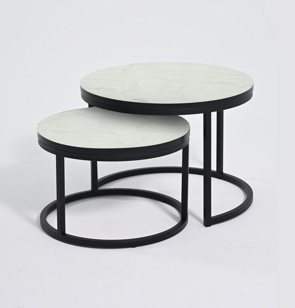 Изображение товара Комплект журнальных столиков Мир стульев  №6 (черный муар/жемчужный перито)