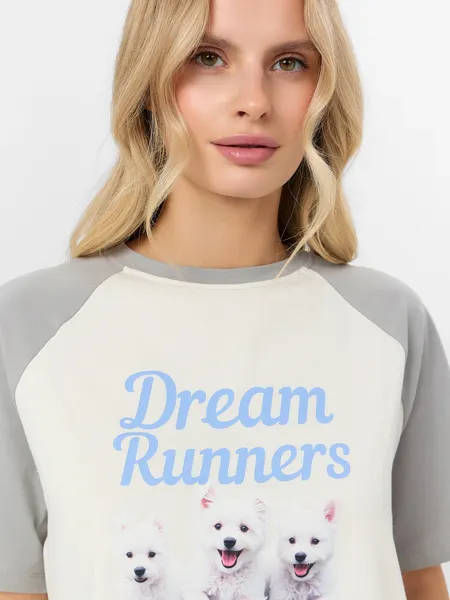 Изображение товара Пижама Mark Formelle 592631 (р.164/170-96-102, молочный/лапки на сером)