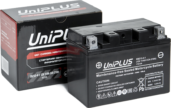 Изображение товара Мотоаккумулятор UniPLUS HP (1) 210A YTZ12S-BS / EBZ12-4-1 (11А/ч)