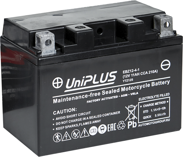 Изображение товара Мотоаккумулятор UniPLUS HP (1) 210A YTZ12S-BS / EBZ12-4-1 (11А/ч)