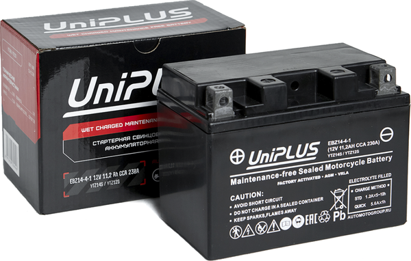 Изображение товара Мотоаккумулятор UniPLUS HP (1) 220A YTZ14S-BS / EBZ14-4-1 (11.2А/ч)