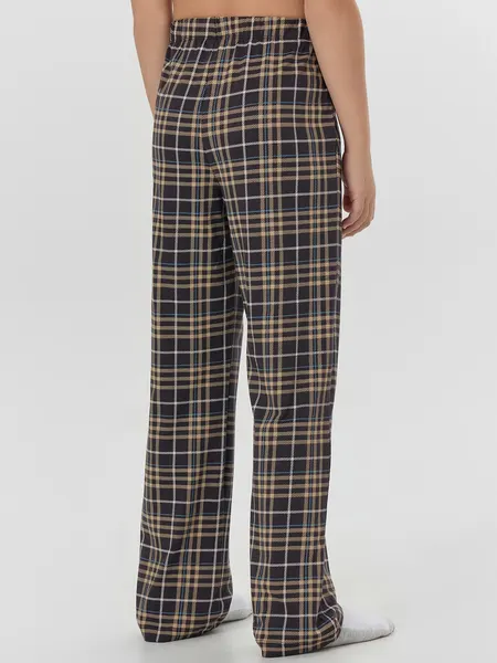 Изображение товара Штаны пижамные детские Mark Formelle 583001 (р.128-64-57, обсидиановая клетка)