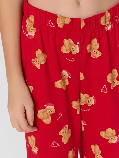 Изображение товара Штаны пижамные детские Mark Formelle 587001 (р.140-68, НГ медвежата на красном)