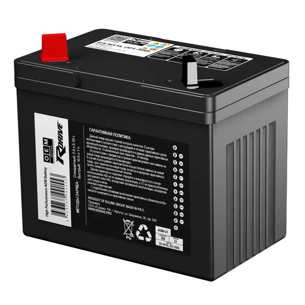 Мотоаккумулятор RDrive OEM (1) 320A U1 / U1-H11L / U1-320 (21А/ч) — фото 3