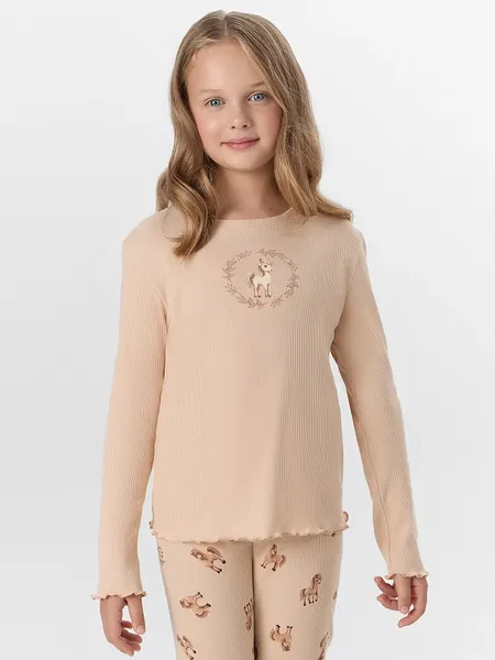 Изображение товара Пижама детская Mark Formelle 567753 (р.122-60, бежевый/лошадки на бежевом)