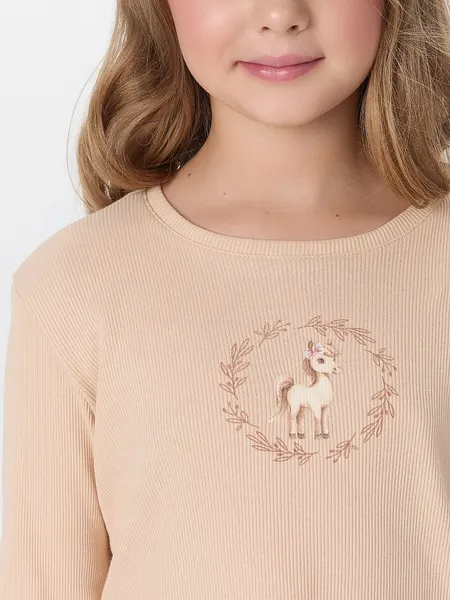 Изображение товара Пижама детская Mark Formelle 567753 (р.152-76, бежевый/лошадки на бежевом)