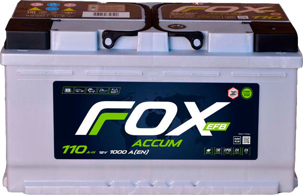 Изображение товара Автомобильный аккумулятор FOXACCUM EFB (0) 1 000A L5 / 12V110 AH/L5-SMF (110А/ч)