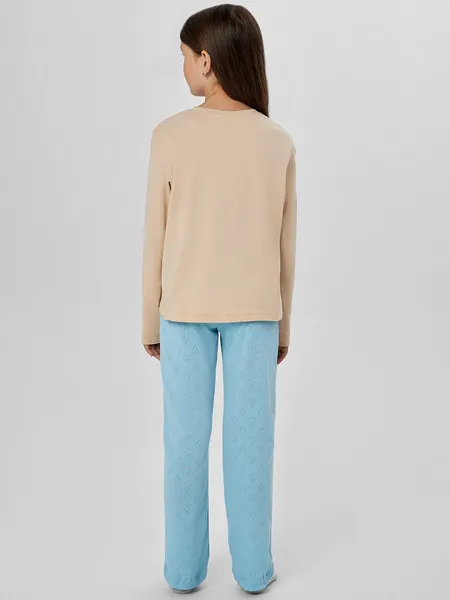 Изображение товара Пижама детская Mark Formelle 567756 (р.134-68, бежевый/сердечки на голубом)