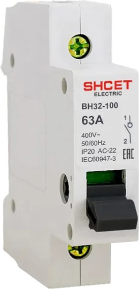 Изображение товара Выключатель нагрузки SHCET ВН32-100 1Р 80А / S0000329