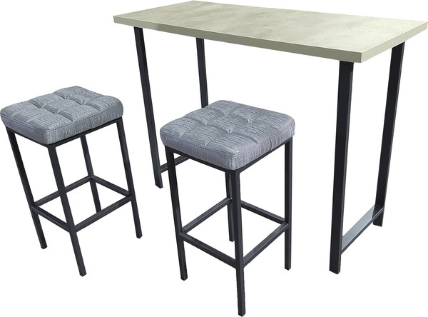 Изображение товара Барный стол Древпром Шелковый камень 120x50x88 М94 / ДП1-02-04 (черный матовый)