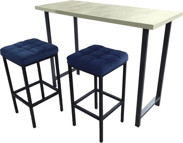 Изображение товара Барный стол Древпром Шелковый камень 120x50x88 М94 / ДП1-02-04 (черный матовый)