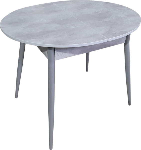 Изображение товара Обеденный стол Древпром Сириус  97-127х75 / ДП1-02-06 (бетон метрополитен/металлик)