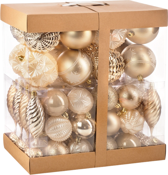 Изображение товара Набор шаров новогодних Ausini XK-041 (шампань, 78шт)