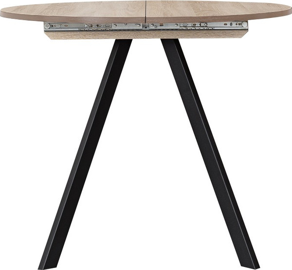 Изображение товара Обеденный стол Древпром Пралеска ф90-120 М156 / ДП1-02-11 (делано/черный матовый)