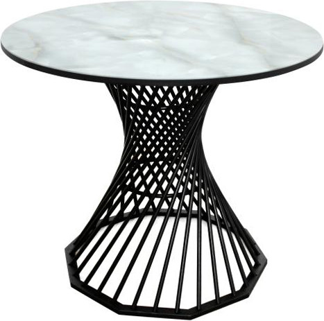 Изображение товара Обеденный стол Древпром Лотос СТ ДП1-03-15 ф900 М191 (камень №11/черный матовый)