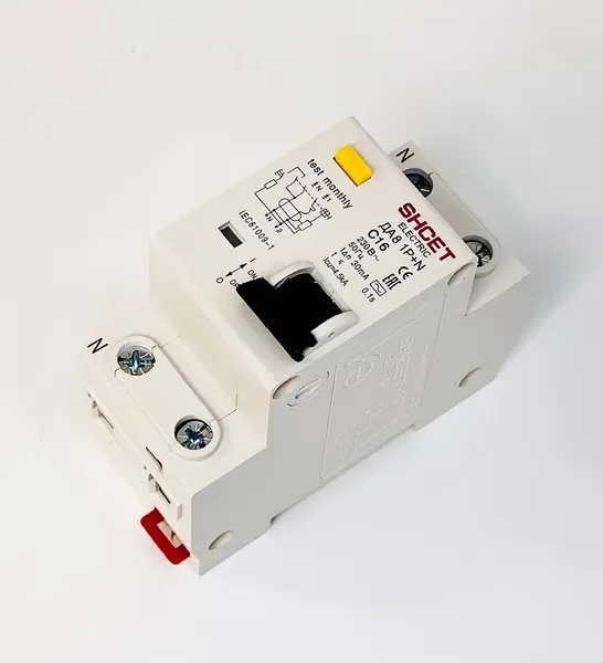 Изображение товара Дифференциальный автомат SHCET ДА 8 1Р+N 40А 10мА уст. шина / S0000499