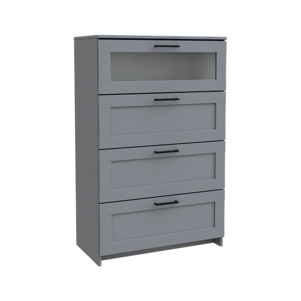 Изображение товара Комод Mio Tesoro Нави 4 ящика 2.15.02.030.4 (серый, со стеклом )