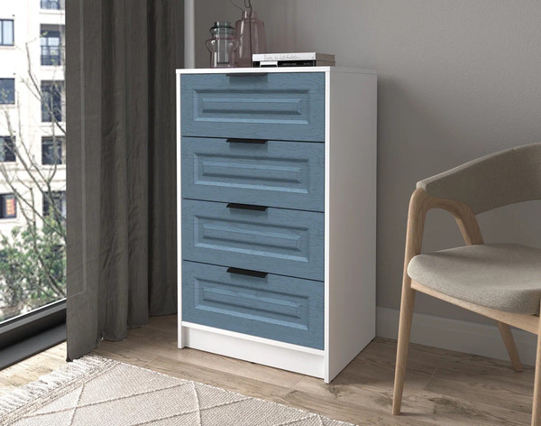 Изображение товара Комод Интерлиния Концепт КТ-К60 Деко (белый платинум/дуб лазурный)