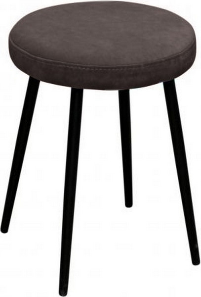 Изображение товара Табурет Древпром Пуф Круглый ДП3-07 (катания стоун/черный матовый)