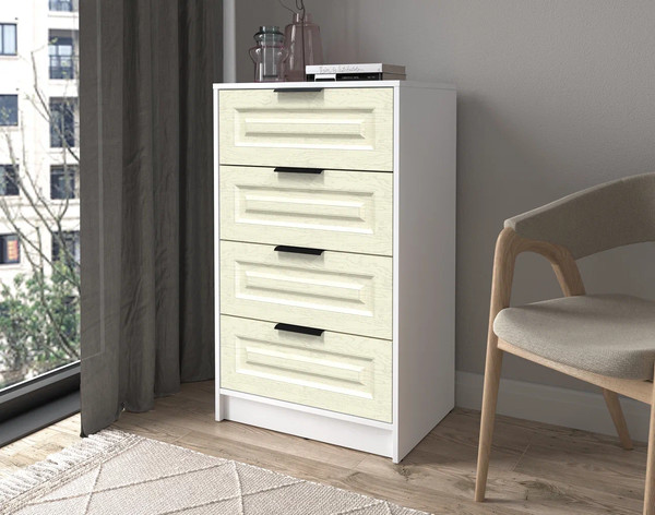 Изображение товара Комод Интерлиния Концепт КТ-К60 Деко (белый платинум/дуб снежный)