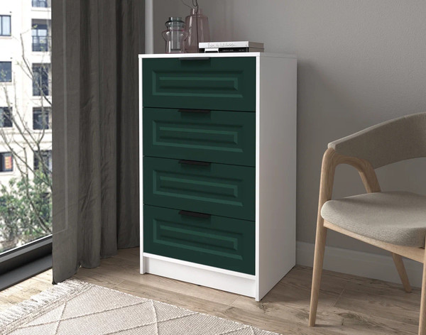 Изображение товара Комод Интерлиния Концепт КТ-К60 Деко (белый платинум/изумруд)